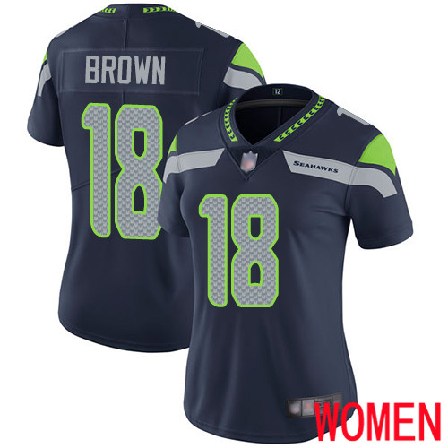 Seattle Seahawks Limited Navy Blue Women Jaron Brown Home Jersey NFL Football #18 Vapor Untouchable->youth nfl jersey->Youth Jersey